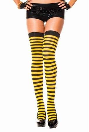 Yellow & Black Stripe Stockings